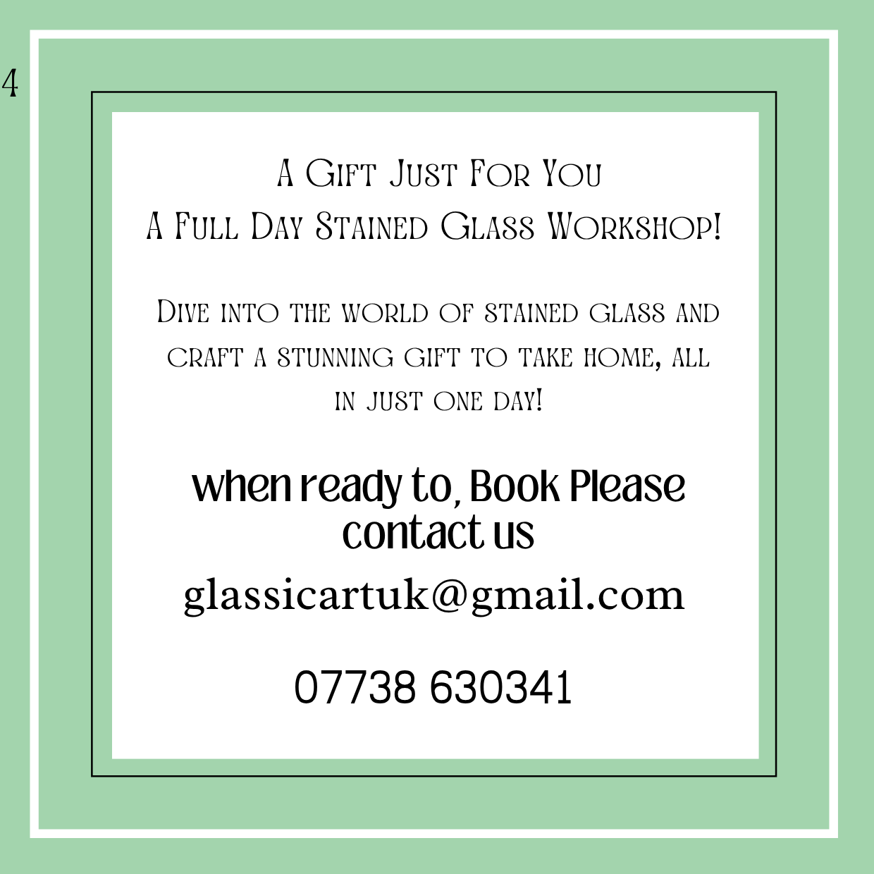 Workshop gift voucher
