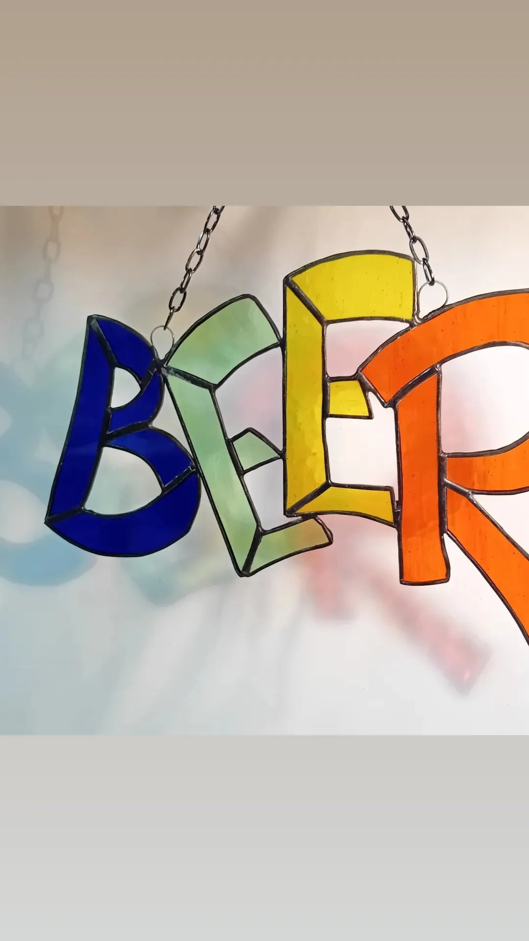 Rainbow beer sign