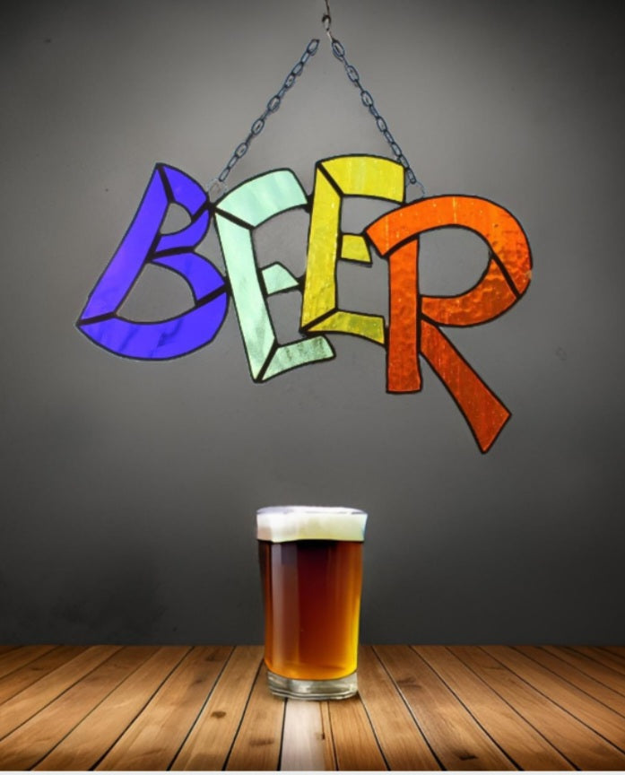 Rainbow beer sign